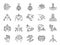 Disruption line icon set. Included the icons as digital disrupt, business disrupted, technology, growth, startup, and more.