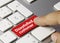 Dissatisfied customer - Inscription on Red Keyboard Key