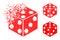 Dissipated Dotted Dice Cube Glyph with Halftone Version