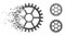 Dissipated Dotted Halftone Clock Wheel Icon