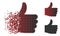 Dissipated Dotted Halftone Thumb Up Icon