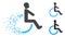 Dissipated Dotted Halftone Wheelchair Icon