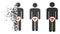 Dissipated Pixelated Halftone Male Genitals Love Icon