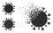 Dissolved Pixel Digital Virus Icon with Halftone Version