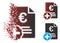 Dissolved Pixel Halftone Euro Medical Invoice Icon