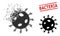 Dissolving Dotted Human Virus Icon and Grunge Bacteria Stamp