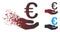 Dissolving Pixel Halftone Euro Donation Icon