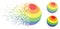 Dissolving Pixel Halftone LGBT Color Stripes Sphere Icon