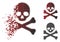 Dissolving Pixel Halftone Skull And Crossbones Icon