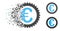 Dissolving Pixelated Halftone Euro Reward Stamp Icon