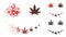 Dissolving Pixelated Halftone Marihuana Smile Icon