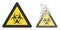 Dissolving Pixelated and Original Biohazard Warning Icon