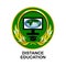 Distance education badge logo design