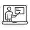 Distance Education line icon, e learning