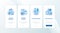 Distance learning elements onboarding mobile app page screen with concepts