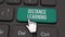 Distance learning keyboard key concept