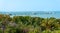 The distance view of the fishing pier and green vegetations near Fort Desoto Park, St Petersburg, Florida, U.S.A