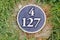 Distance yardage marker on golf course