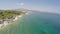 Distant aerial view of Ireo village at Samos island in Greece