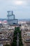 Distant aerial view of the new Tribunal de Paris, France