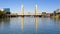 Distant Approach To Sacramento Tower Bridge From Boat On River