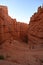 Distant hikers on the Navajo Loop Trail in Bryce Canyon National Park.