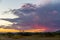Distant rain in the Sonoran Desert of Arizona during sunset