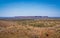 Distant scenic panorama of Gosse`s Bluff an eroded remnant of an impact crater in central outback Australia