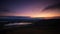 Distant silhouette of a man, standing on a mountain, Nordgruvefeltet area in Norway.