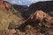 Distant valley from a mountaintop in the breathtaking Grand Canyon, Arizona.