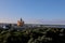 Distant view at Alexander Nevsky Cathedral at confluence point of Volga and Oka rivers