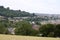 Distant view Bath railway station and train