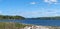 Distant view of the Penobscot Narrows Bridge