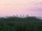 Distant View of the Top of an Orthodox Monastery in a Misty Morning at Dawn