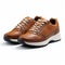 Distinctive Character Design: Brown Leather Sneakers With Weathercore