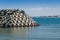 Distinctive ocean breakwater, south Cyprus