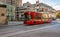 Distinctive red tram that runs through the city. Innsbruck, Austria, Europa