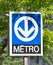 Distinctive signage for the Montreal Metro subway system