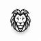 Distinctive Typography Lion Icon On White Background - 4k Monochromatic Graphic Design