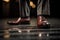 Distinguished Businessman\\\'s Leather Shoes on City Street. Generative Ai