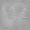 Distorted abstract wave monochrome textured. Dynamical rippled surface. Stripe deformation background. Vector illustration.