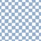 Distorted checkered seamless pattern. Hand-drawn blue check. Trendy 70s style.