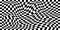 Distorted chess board background. Checkered optical illusion. Psychedelic pattern with warped black and white squares