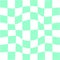 Distorted green and white chess board background. Chequered optical illusion. Psychedelic pattern with warped squares