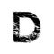 Distorted letter D vector. Grunge D letter of the alphabet. Trendy style distorted glitch typeface alphabet. Letters drawn