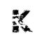Distorted letter K vector. Grunge A letter of the alphabet. Trendy style distorted glitch typeface alphabet. Letters drawn