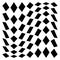 Distorted mesh, grid geometric element. Irregular mosaic visual