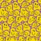 Distorted Smile Vector Seamless Pattern Design