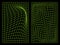 Distorted vertical grid neon set vector illustration