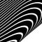 Distorted, warped lines geometric monochrome pattern. Black and